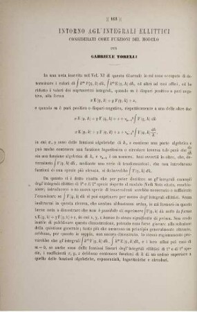 Intorno agl'integrali ellittici considerati come funzioni del modulo.