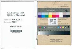Entnazifizierung Erwin Krauss , geb. 03.05.1908 (Baecker)