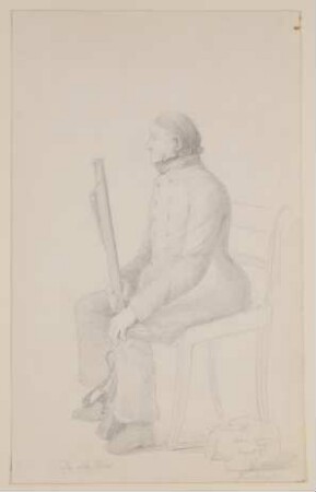 Sitzender mit Gewehr ("Der alte Wolf")