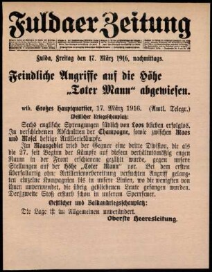Ausgabe vom Freitag, den 17. März 1916.