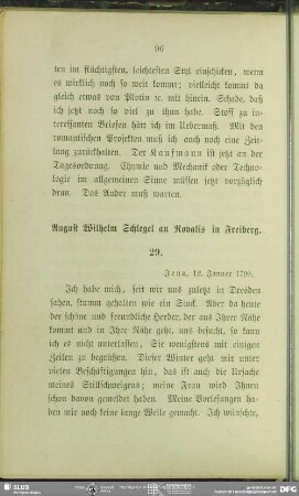 August Wilhelm von Schlegel an Novalis, Jena, 12.01.1799