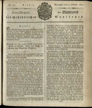 No. 132, Mitwochen den 17. Oktober 1810