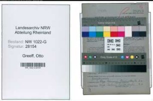 Entnazifizierung Otto Greeff , geb. 11.12.1905 (Bahnmeister)