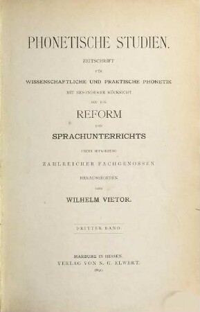 Phonetische Studien. 3. 1890