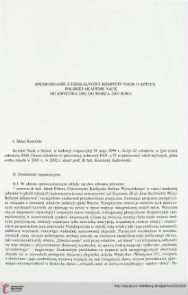 28: Sprawozdanie z działalności Komitetu Nauk o Sztuce Polskiej Akademii Nauk od kwietnia 2002 do marca 2003 roku