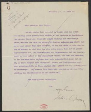 Brief an Ludwig Strecker und B. Schott's Söhne : 15.03.1924