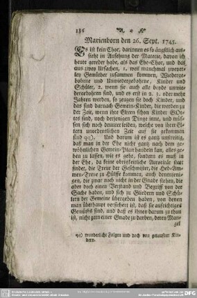 Marienborn den 26. Sept. 1745