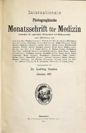 Internationale photographische Monatsschrift für Medizin. 4. 1897