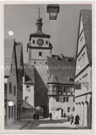 Rothenburg ob der Tauber, Weißer Turm und Erker des Judentanzhauses
