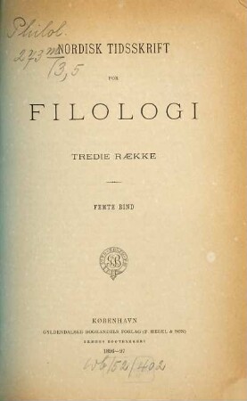 Nordisk tidsskrift for filologi, 5. 1896/97