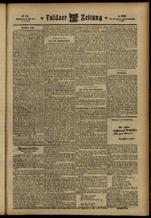 Zweite Ausgabe vom Mittwoch, den 29. Mai 1912.
