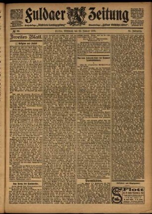 Zweite Ausgabe vom Mittwoch, den 25. Januar 1905.