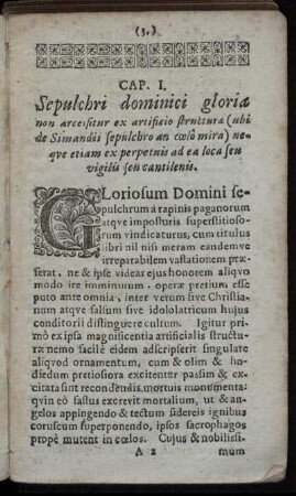 Cap. I. Sepulchri dominici gloriae ...