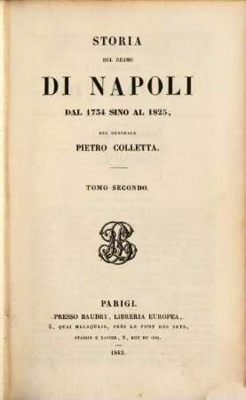Storia del Reame di Napoli dal 1734 sino al 1825, 2