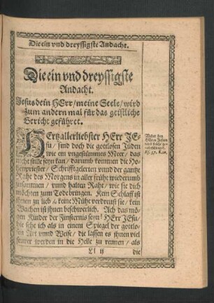 Die ein und dreyssigste Andacht. - Die viertzigste Andacht.
