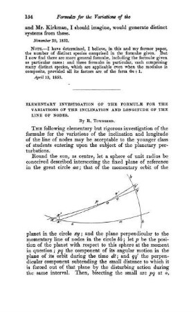 Elementary investigation of the formulae for the variations of the inclination and longitude of the variations of the inclination and longitude of the line of nodes.