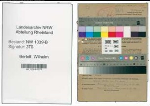 Entnazifizierung Wilhelm Bertelt , geb. 14.02.1903 (Bankbeamter)