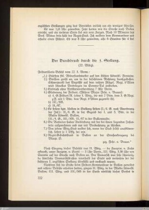 Der Durchbruch durch die 3. Stellung