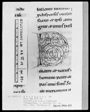 Augustinus, Sermones — Initiale D, Folio 80verso