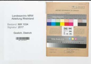 Entnazifizierung Dietrich Goslich , geb. 16.03.1858 (Oberstleutnant)