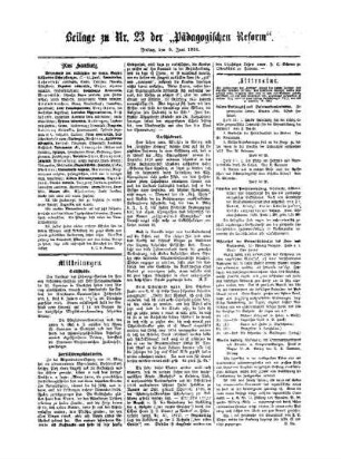Litteratur : Beilage zu No. 23 der Pädagogischen Reform