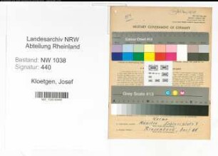 Entnazifizierung Josef Kloetgen , geb. 14.02.1907 (Angestellter)