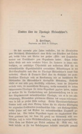 503-532 Studien über die Theologie Melanchthon's
