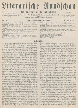 97-100 Die katholische Literatur Englands im Jahre 1896