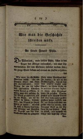 Wie man die Geschichte schreiben müsse