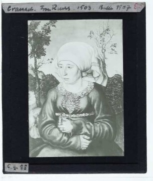 Cranach, Bildnis der Frau eines Rechtsgelehrten (Berlin GG 1907)