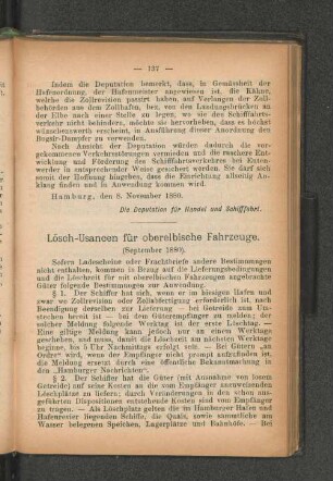 Lösch-Usancen für oberelbische Fahrzeuge.