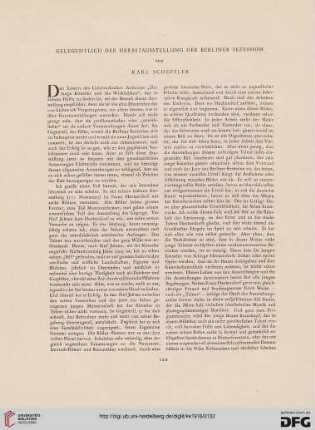 Gelegentlich der Herbstausstellung der Berliner Sezession