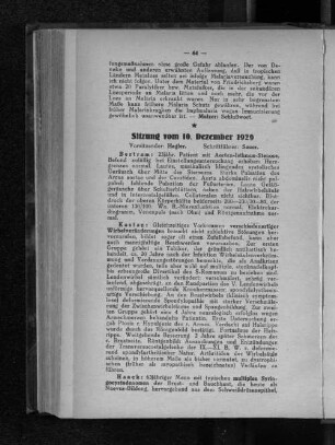 Sitzung am 10. Dezember 1929