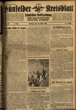 Erste Ausgabe vom Freitag, den 22. Mai 1936.