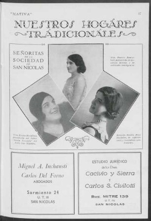 Nuestros hogares tradicionales - Señoritas de la sociedad de San Nicolas