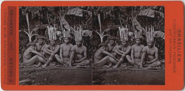 Group of people, partly with feather jewellery