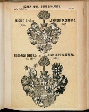 Taf. 50. Erich XI, Graf zu Leiningen-Dachsburg. - Friedrich Emich, Gr zu Leiningen-Dachsburg.