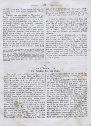 V. Zum 3. November 1763. Ein Stücklein Not und Elend.