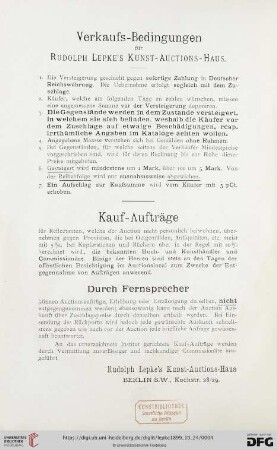 Verkaufs-Bedingungen / Kauf-Aufträge