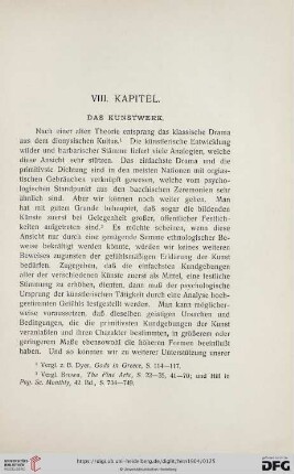 VIII. Kapitel: Das Kunstwerk