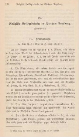 136-150 Religiöse Volksgebräuch im Bisthum Augsburg : Fortsetzung
