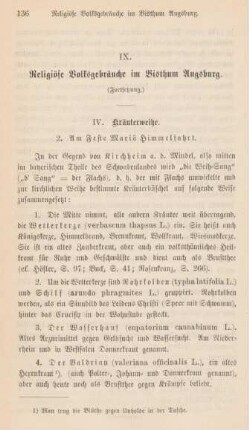 136-150 Religiöse Volksgebräuch im Bisthum Augsburg : Fortsetzung
