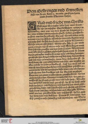 Gnad und friede ynn Christo