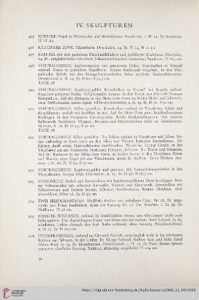 IV. Skulpturen (Nr. 495 - 585)