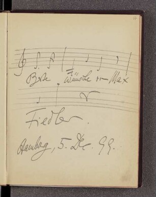 Max Fiedler. – Hamburg, 05.12.1899