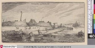 [Ruderboote vor einer ummauerten Flussstadt (Forten op't Schelde); Rowboats before walled Rivertown (Forten op't Schelde)]