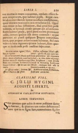 ... De Signorum Coelestium Historiis. Liber Secundus.
