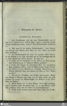 I. Bewegung der Körper