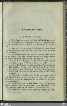 I. Bewegung der Körper