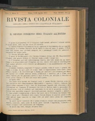 Rivista Coloniale. Fasc. XI-XII. Vol. I.